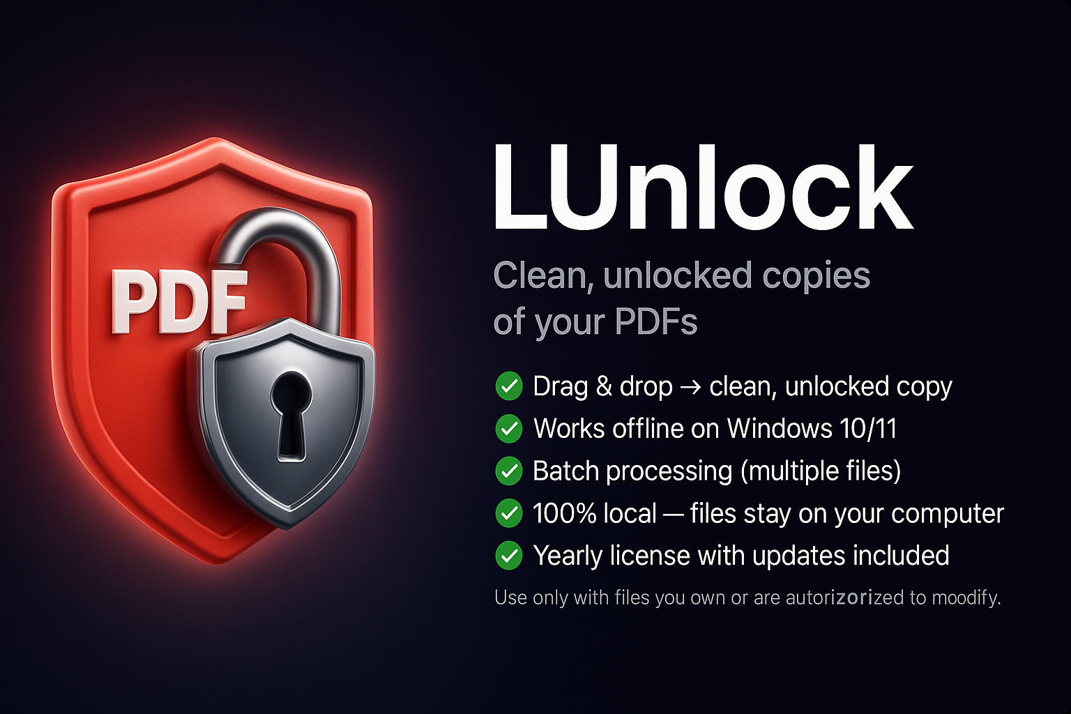 LUnlock PDF interface preview